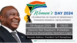 President Cyril Ramaphosa addresses the 2024 Women's Day in Pofadder, Northern Cape